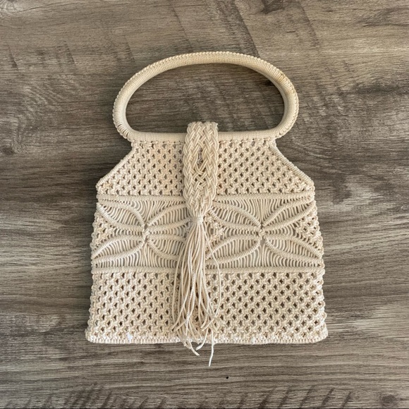 Hand Crafted Handbags - Handmade Crochet Woven Hand Held Bag Purse